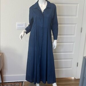 Julia Amory Chic Long Sleeve Blue Maxi Dress